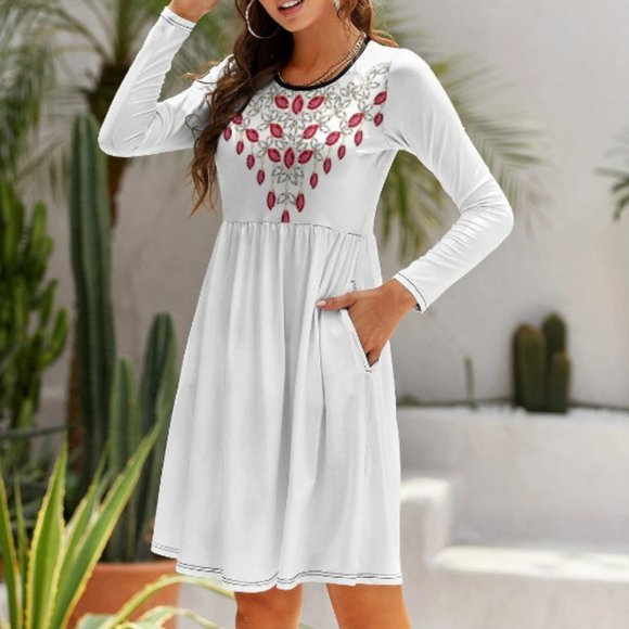 Long Sleeve  Heart Dress All Sizes - Picture 1 of 4